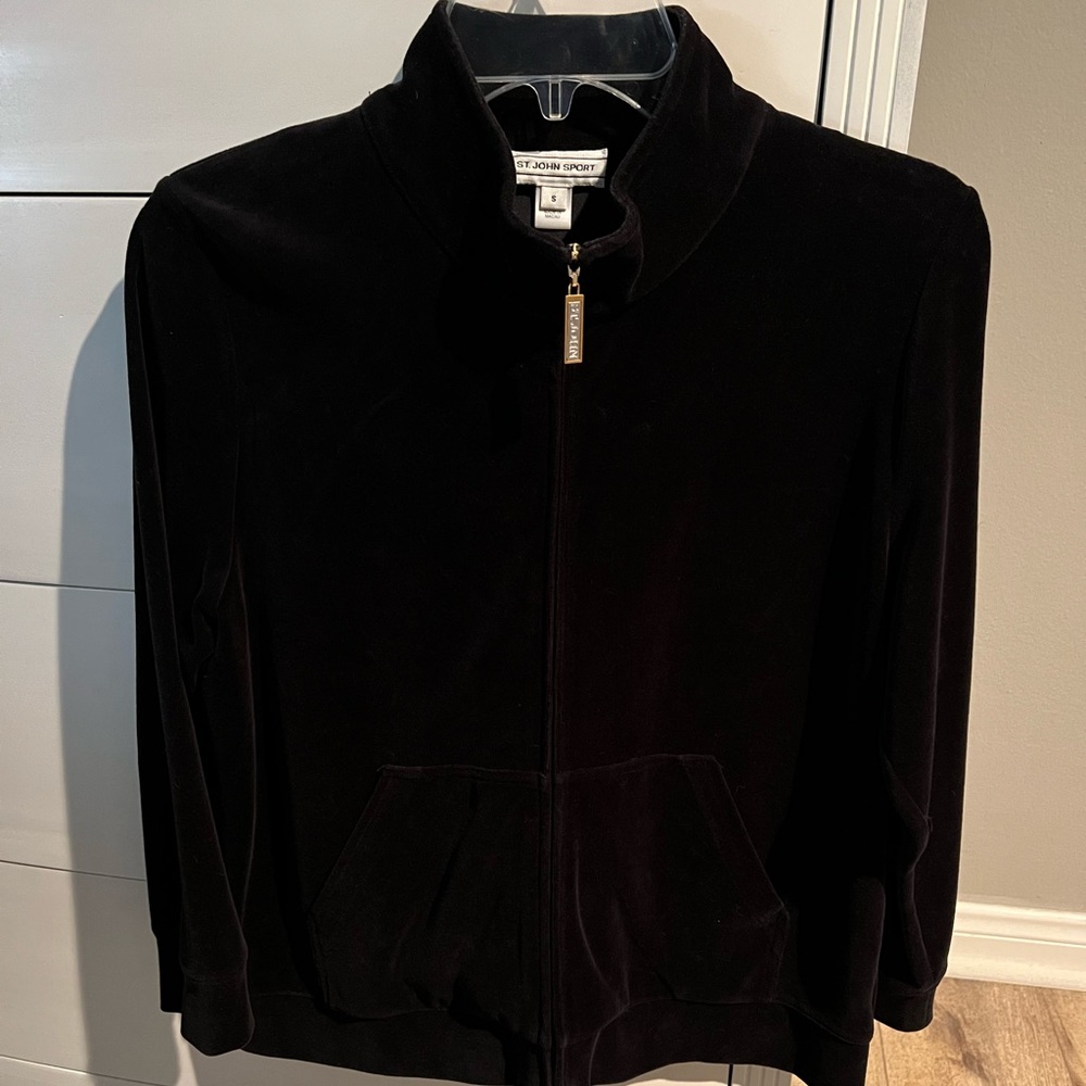 ST JOHN SPORT - Black Velour Track Suit